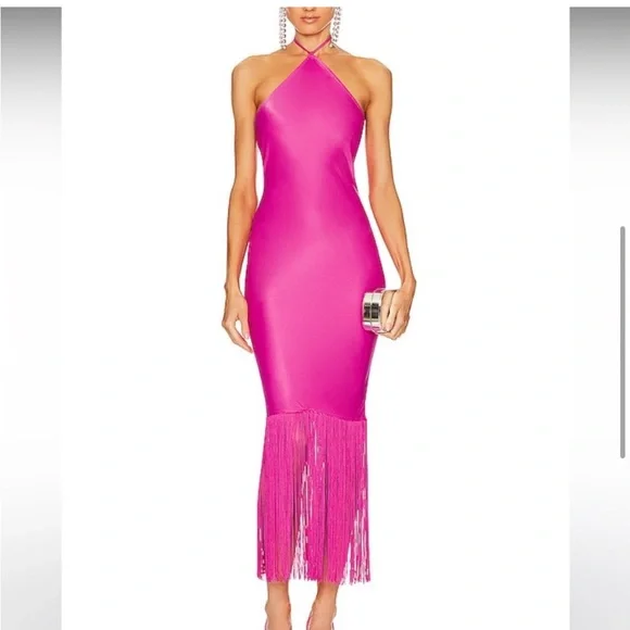 Camila Coehlo Payton Maxi Dress in Hot Pink Size XXS - Picture 5 of 8